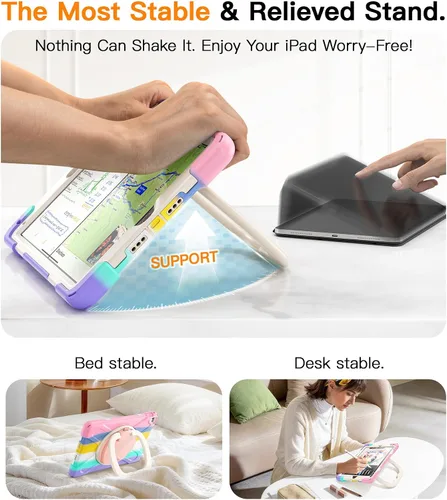 Vista 6 de BATYUE Funda para iPad de 6ª generación de 9.7 pulgadas 2018, iPad 5ª generación 2017, iPad Air 2/iPad Pro de 9.7 pulgadas, funda protectora a