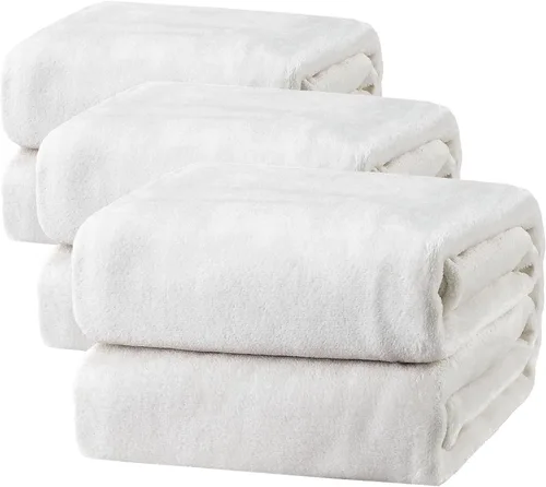 Vista 53 de Bedsure GentleSoft Bedding Manta de Vellón para Niñas y Niños - Mantas Pequeñas Suaves, Acogedoras y Bonitas para Viajes, 43x55 Pulgadas, Blanco