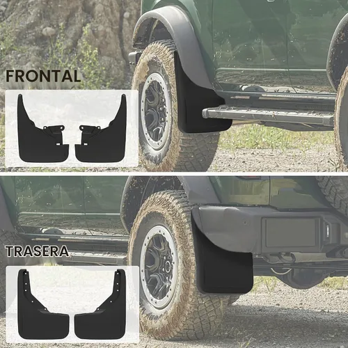 Vista 3 de Protectores contra salpicaduras para Ford Bronco 2021-2024, protectores de barro para neumáticos delanteros y traseros, guardabarros para Ford