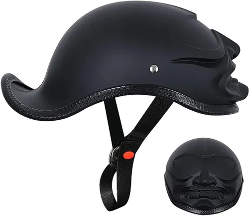 Vista 7 de Half-Shell - Casco de motocicleta, casco de motocicleta con cara abierta, certificación ECE/DOT, medio casco, M (57 ~ 22.8 in)