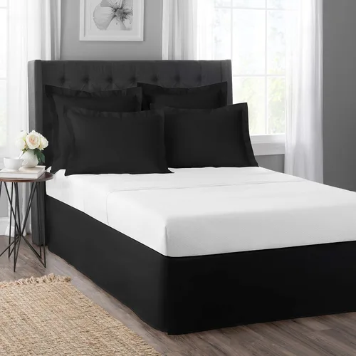 Vista 2 de Today's Home Basic Funda de almohada de microfibra a medida con brida de 2 in, Poliéster, Negro, Estándar