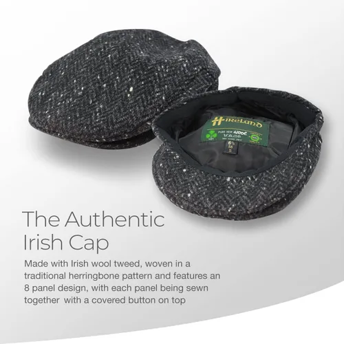 Vista 3 de Irish Newsboy - Gorra plana para hombre, hecha en Irlanda, 100% lana irlandesa