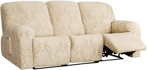 Vista 15 de JOKIVTOU Funda elástica para sillón reclinable con bolsillo, fundas de sofá reclinable de jacquard con estampado, protector de muebles con parte