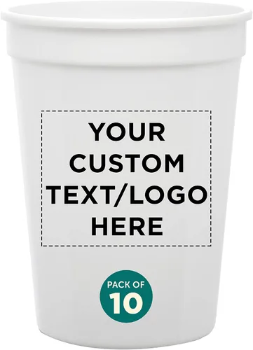 Vista 8 de DISCOUNT PROMOS Vasos de plástico personalizados + tamaño de 12 onzas + diseño de fiesta desechable + juego a granel (10, 50 o 100) ideal