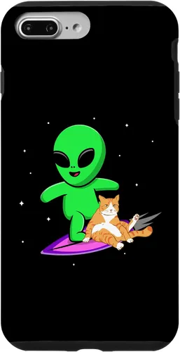 Vista 9 de iPhone 12/12 Pro Alien cat ufo extraterrestrial space ship for men gift funny Case