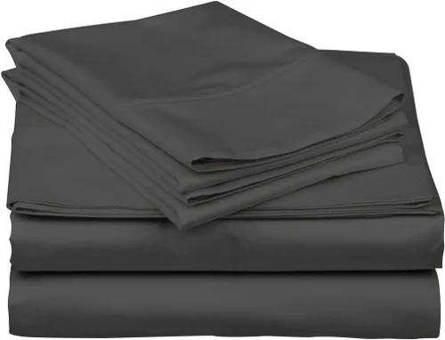Vista 7 de Juego de sábanas de 800 hilos de 4 piezas, 100% algodón, color burdeos, para cama de tamaño individual, juego de ropa de cama de algodón de fibra