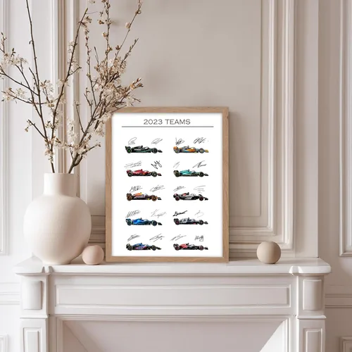 Vista 5 de Poster Master Póster de carreras de autos 2023, impresión de autos de carreras, arte de carreras de autos deportivos, regalo para hombres, mujeres