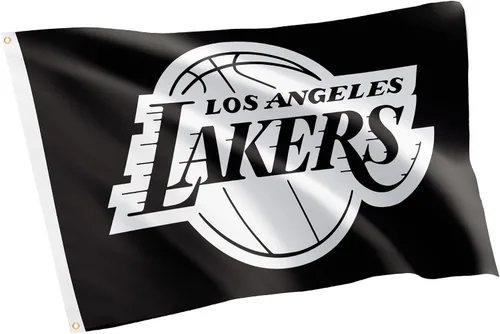 Vista 8 de Desert Cactus Bandera de los Lakers de Los Ángeles Los Angeles Lakers NBA National Basketball Association 100% poliéster para interiores