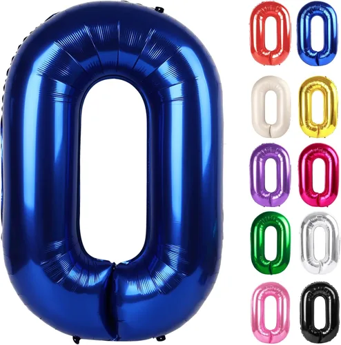 Vista 298 de Globo negro del número 0 de 40 pulgadas – globo número 0, decoraciones