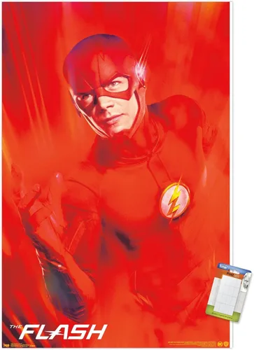 Vista 12 de Trends International DC Comics TV - The Flash - Póster de pared de arte clave, 14.725 x 22.375 pulgadas, versión enmarcada de madera de granero