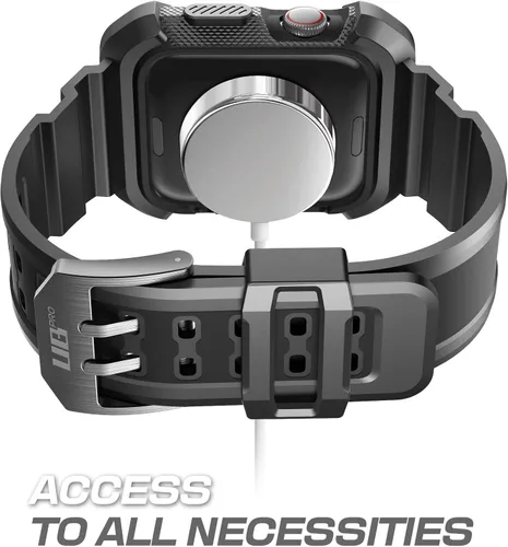 Vista 3 de SUPCASE Funda para Apple Watch 3 de 1.496 pulgadas con correa (Unicorn Beetle Pro), [antiarañazos] [protector de parachoques] resistente funda Negro