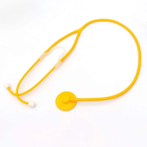 Vista 2 de Estetoscopio de juguete médico ligero portátil DIY juego médico para fiesta, escuela, niños, escenario de actuación (color al azar)