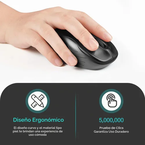Vista 5 de LeadsaiL Ratón inalámbrico silencioso 2.4G USB ordenador compacto óptico inalámbrico mini ratón silencioso, silencioso, 4 botones, 3 DPI ajustables