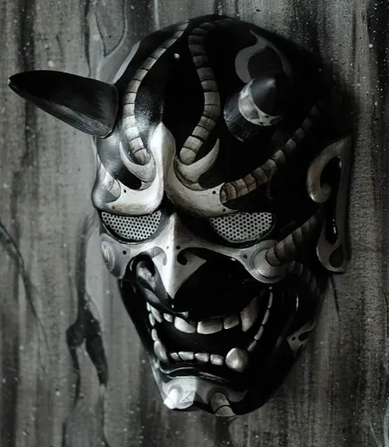 Vista 4 de Hannya Kabuki Demon Oni Máscara de Airsoft BB Gun Disfraz de Halloween Evil Cosplay MA242