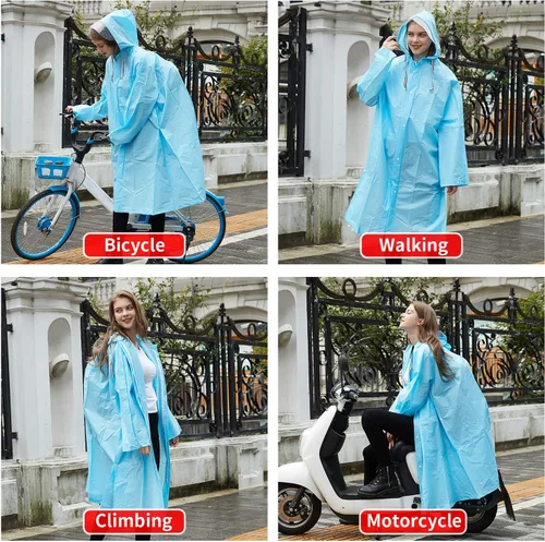 Vista 7 de Impermeable de EVA multifuncional, poncho de lluvia transformable unisex