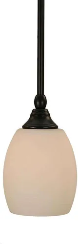 Vista 33 de Toltec Lighting Tallo Colgado Mini colgante, acabado de cobre negro, 3.5" cuadrado humo burbuja vidrio