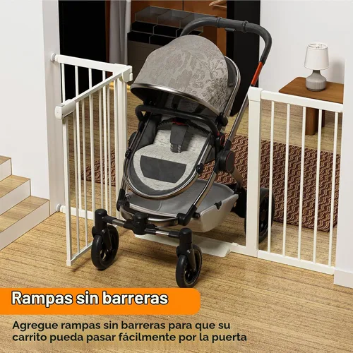 Vista 4 de Puerta magnética para bebés de 29.5 a 40.6 pulgadas para escaleras, puerta de perro montada a presión para interiores, puerta de mascotas de cierre
