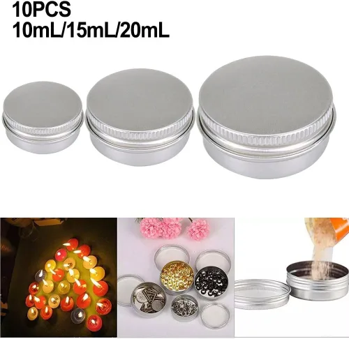 Vista 3 de Aluminum Cosmetic Tin Containers With Tight Sealing Lids