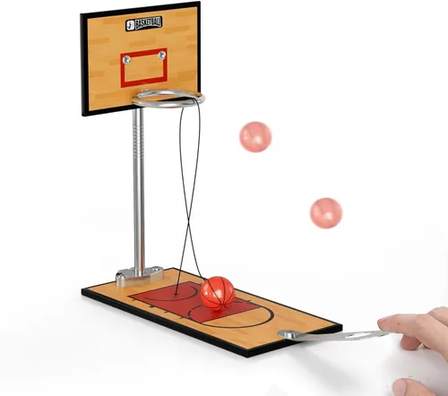 Vista 10 de GYSH - Mini aro de baloncesto de escritorio para oficina, pequeño juguete de baloncesto de mesa, juguetes de escritorio para oficina para adultos
