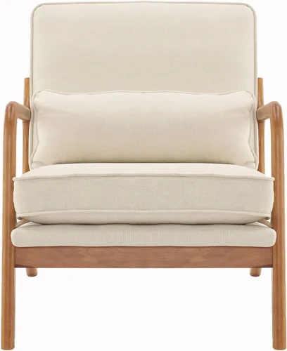 Vista 6 de Silla de ocio con reposabrazos y patas de madera maciza, silla de sala de estar moderna de mediados de siglo, sofá individual, para sala de estar