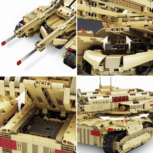 Vista 4 de Mould King 20011 Tecnología MOC Bloque de Construcción Mamut Tanque, Kit de Modelo de Tanque RC Recargable de Control Remoto para Adultos