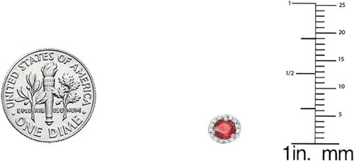 Vista 3 de Dazzlingrock Collection Aretes tipo dormilona con forma de círculo de diamantes blancos y piedras preciosas de 0.14 pulgadas cada uno para mujer