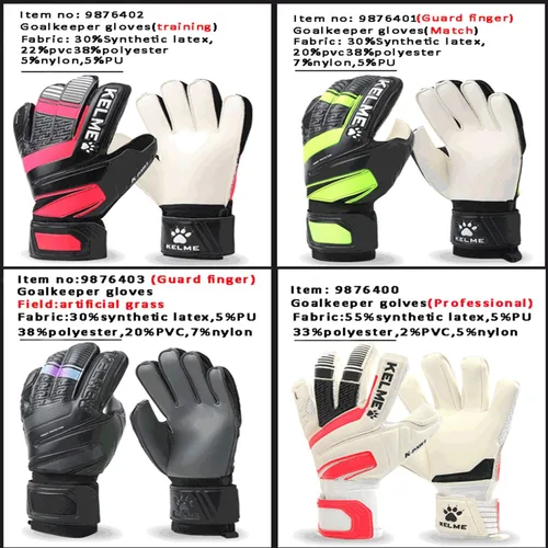Vista 4 de KELME Guantes de portero para niños y adultos, palmas de látex resistentes a la abrasión con tecnología de agarre mejorada, guantes de portero
