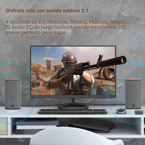 Vista 4 de KEiiD 2.1 Altavoces Bluetooth para computadora con subwoofer inalámbrico y touchpad inalámbrico para computadora de escritorio portátil PC altavoces