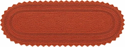 Vista 22 de Royal Blaze Tapete de baño de algodón rojo, reversible, pequeño ovalado de 18 x 26 pulgadas, lavable y decorativo