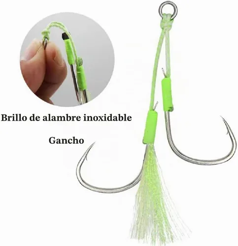 Vista 7 de 4 piezas de plantillas verticales de tono lento largo de lanzamiento lento, señuelo de pesca artificial de agua salada, plantilla de brillo UV