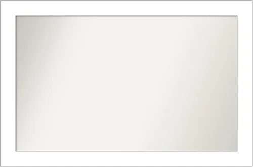 Vista 321 de Amanti Art Espejo de baño blanco para sobre el fregadero, 24 x 26 pulgadas, espejo rectangular blanco y blanco, marco de madera contemporáneo
