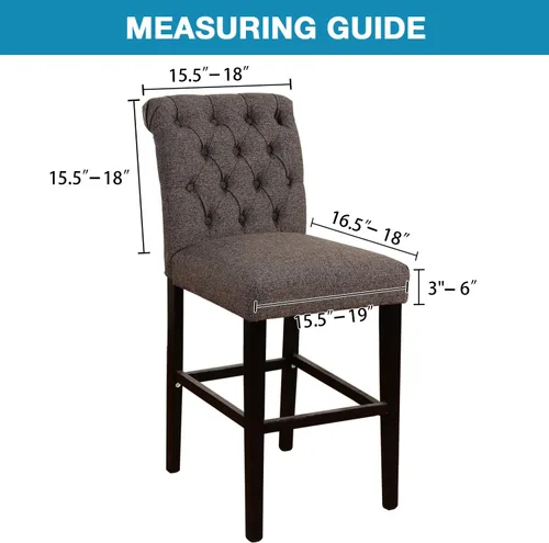 Vista 2 de Flamingo P Fundas de taburete para sillas de comedor, fundas de asiento de tela jacquard elástica con parte inferior elástica extraíble, juego de 2