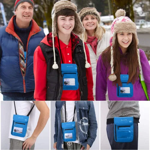 Vista 8 de Soporte para pasaporte para viajes, cartera de pasaporte RFID con diseño de ventana visual, organizador de documentos multifuncional, bolsa de viaje