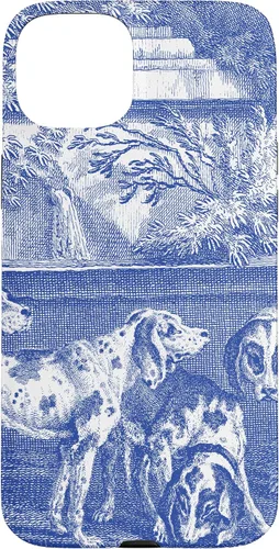 Vista 9 de Vintage Blue French Toile Hound Dogs Case for iPhone 16
