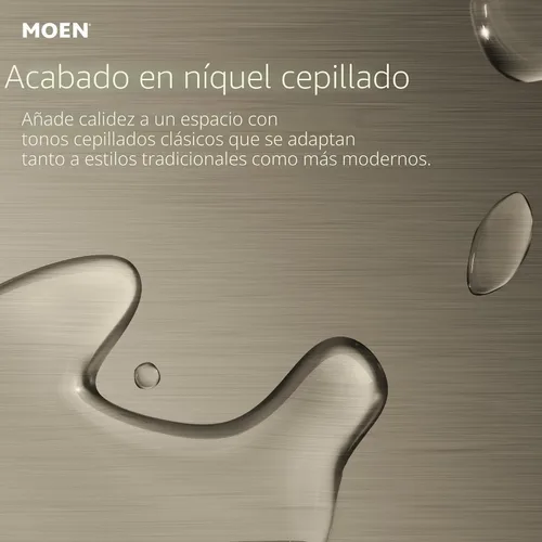 Vista 3 de Moen Cabezal de ducha de lluvia redondo de níquel cepillado fijo de 8 pulgadas, 6345BN, 2.5 GPM