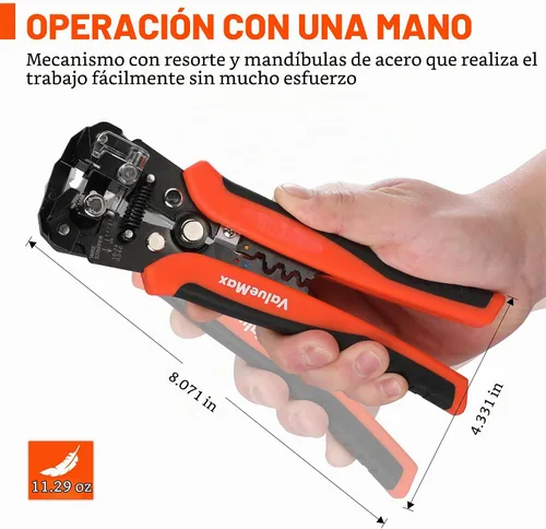 Vista 6 de ValueMax Juego de herramientas para pelacables de 266 piezas, herramienta automática autoajustable de 8 pulgadas para AWG 10-24, pelacables