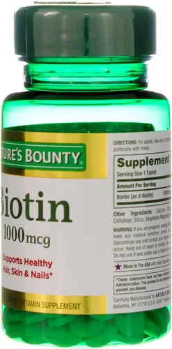 Vista 5 de Nature's Bounty Energy Health Comprimidos recubiertos de biotina, 1000 mcg, 100 unidades (1 paquete)