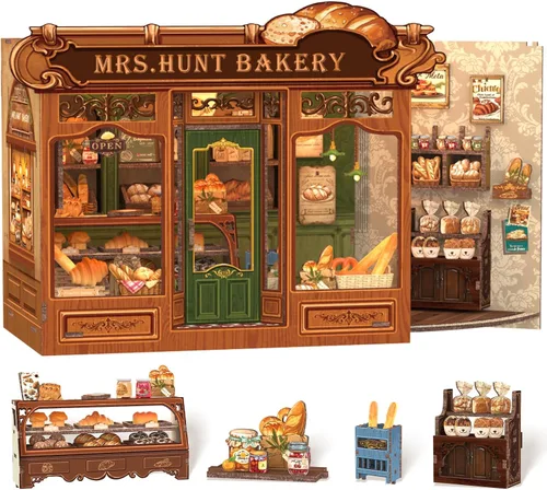 Vista 11 de Kit de rincón de libros Cutefun - Kit de casa de muñecas en miniatura de bricolaje para adultos y adolescentes, kit de construcción de mini casa