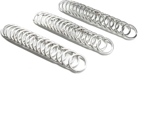 Vista 2 de Llaveros planos 50 piezas 1 pulgada llaveros planos anillos de metal anillos divididos anillo O plano para el hogar coche oficina llaves accesorio