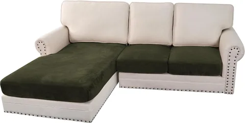 Vista 126 de H.VERSAILTEX Funda de cojín elástica de terciopelo para sofá, funda de cojín de felpa para cojines de silla, protector de muebles, cojín de asiento