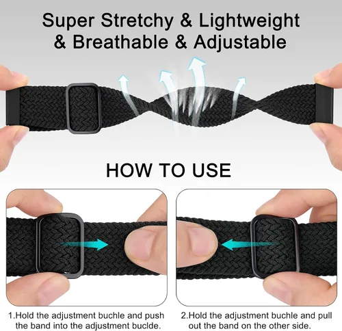 Vista 2 de Amzpas Correas de repuesto para Amazfit GTS 2 Mini/GTS 2e/GTS 2/Amazfit GTS 3/GTS 4/GTS 4 Mini, paquete de 2 correas de reloj inteligente ajustables