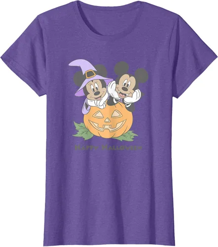 Vista 19 de Disney Mickey and Friends Halloween Pumpkin Mickey & Minnie Camiseta Blanco