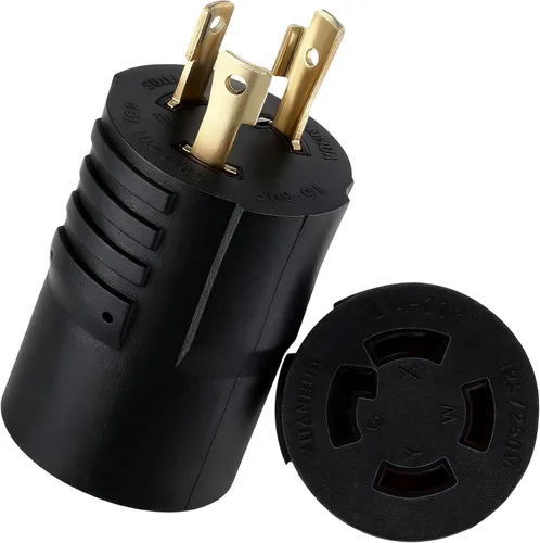Vista 10 de Kanayu NEMA TT-30P a L14-30R Adaptador de interruptor de transferencia de Amarillo