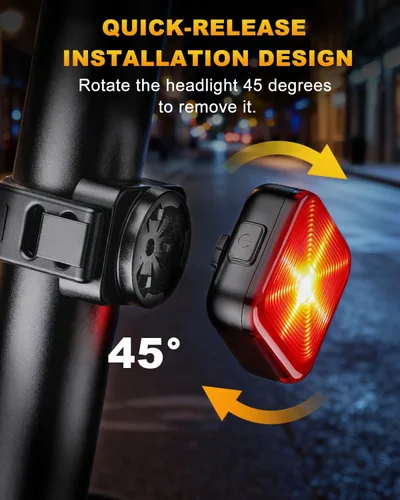 Vista 7 de WSDCAM Luces traseras LED para bicicleta, paquete de 2, luces traseras de Negro
