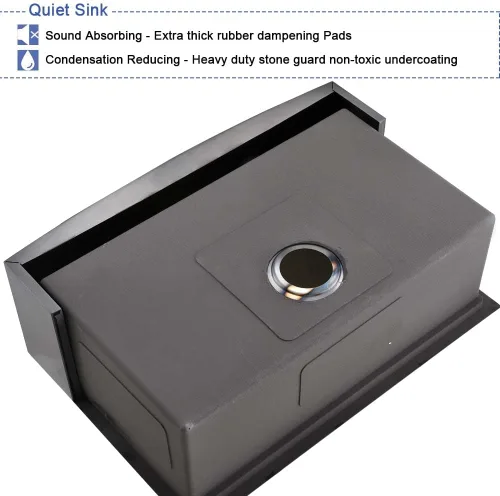 Vista 7 de Fregadero negro de 33 pulgadas para cocina de 33 x 21 pulgadas, fregadero de cocina de acero inoxidable negro, estación de trabajo, fregadero