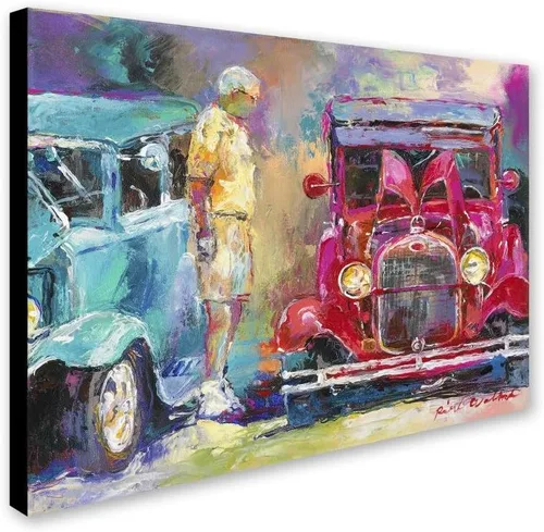 Vista 2 de Trademark Fine Art Decoración de pared de autos antiguos, 14 x 19 pulgadas