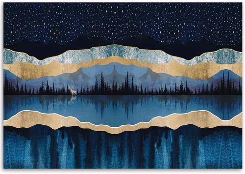 Vista 2 de SIGNFORD - Mural de pared de estilo nórdico con papel tapiz de paisaje natural extraíble para dormitorio o sala de estar.