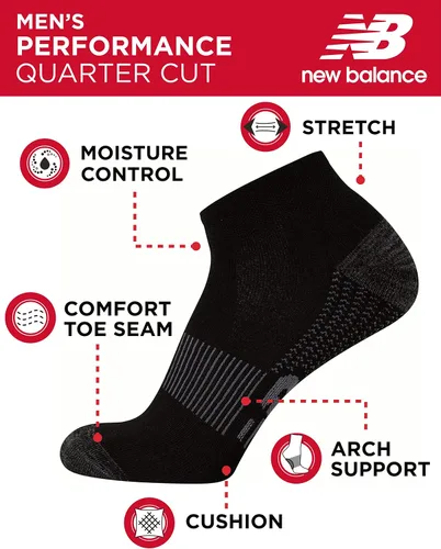 Vista 3 de New Balance Calcetines de compresión de arco atlético para hombre (paquete de 12)