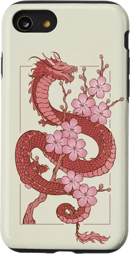 Vista 18 de iPhone 16 Japanese Dragon in Cherry Blossom Case