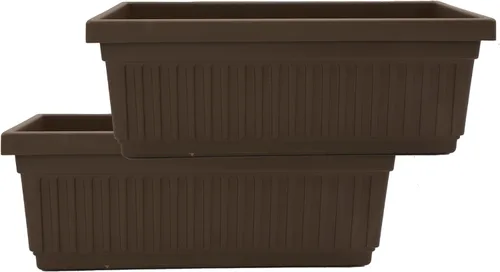 Vista 11 de The HC Companies Macetero veneciano de 18 pulgadas con tapón de drenaje, macetas de plástico ligero resistente a los rayos UV para interiores y Negro